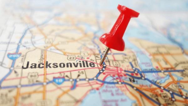 Map of Jacksonville, Florida 