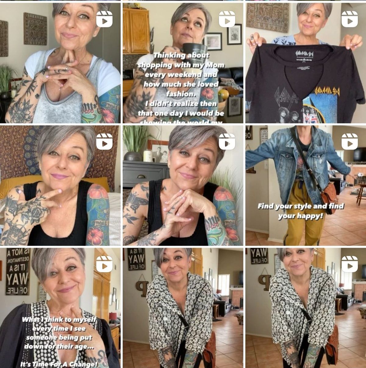 Lonni - Embracing Gray Hair, Tattoos, and Wear Whatever You Want Style - Lonni is a top 50 plus woman on Instagram