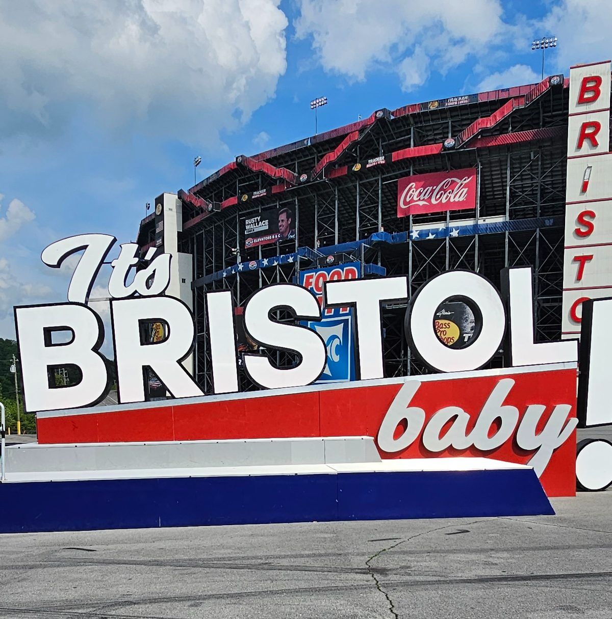 Bristol Motor Speedway, the world's fastest half-mile, is ready for some racing action! The Bristol Motor Speedway sign is a must-have for any NASCAR fan's Instagram feed. Get ready for some excitement at the Bristol Motor Speedway! The Bristol Motor Speedway is the perfect place to catch some NASCAR racing. The Bristol Motor Speedway sign is a great way to show your NASCAR pride.
