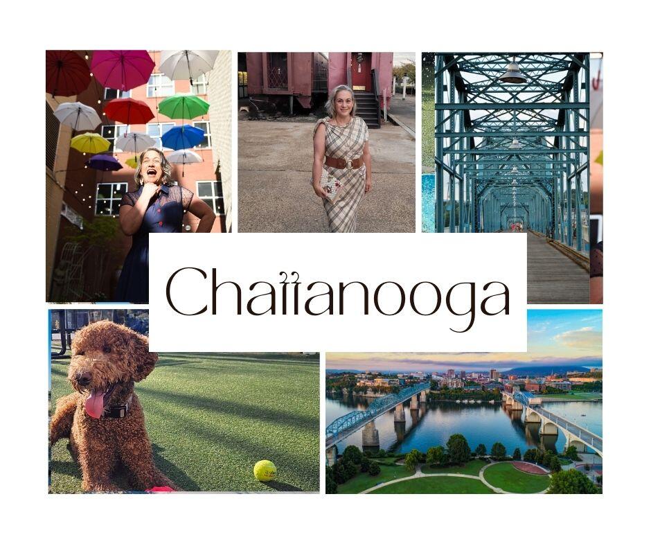 Chattanooga, Tennessee collage of pictures of the most popular attractions and activities.
