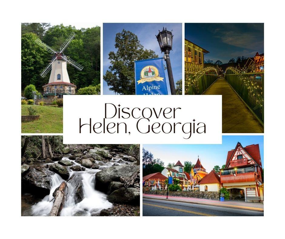 Discover Helen Georgia USA. Alpine Village in a German Theme, shops, hiking trails and water falls.