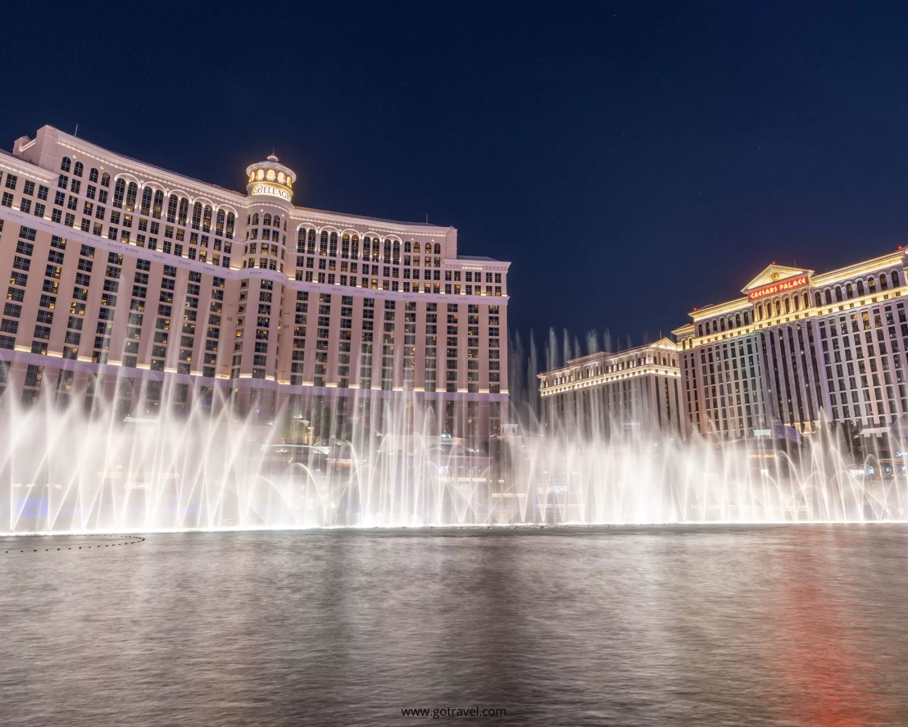 famous Bellagio Fountains. Located right on the Strip, these choreographed water displays are a sight to behold. From day to night, every 30 minutes or so, the fountains come alive with music and lights as they dance gracefully in sync with each other. It's a mesmerizing experience that will leave you breathless – all for free!