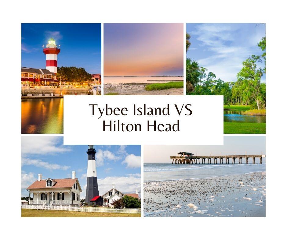 Tybee Island views beach, lighthouse and pier. Hilton Head views, downtown, beaches and golf.